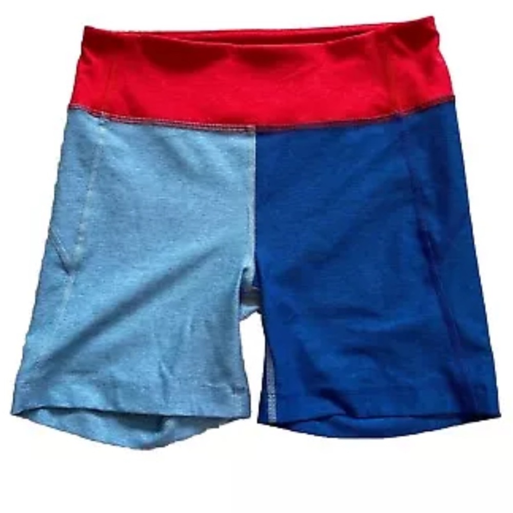 OUTDOOR VOICES COLOR BLOCKING BIKER SHORTS SIZE SMALL EXERCISE WORKOUT TRAIN
